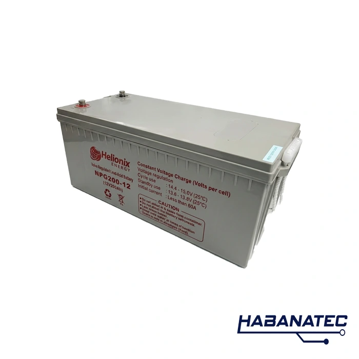 Ir al principio de la galería de imágenes Batería de gel regulada por válvula Helionix NPG200 de 12 V y 200 Ah
