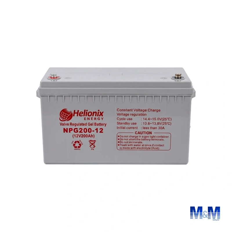 Batería de gel regulada por válvula Helionix NPG200 de 12 V y 100 Ah